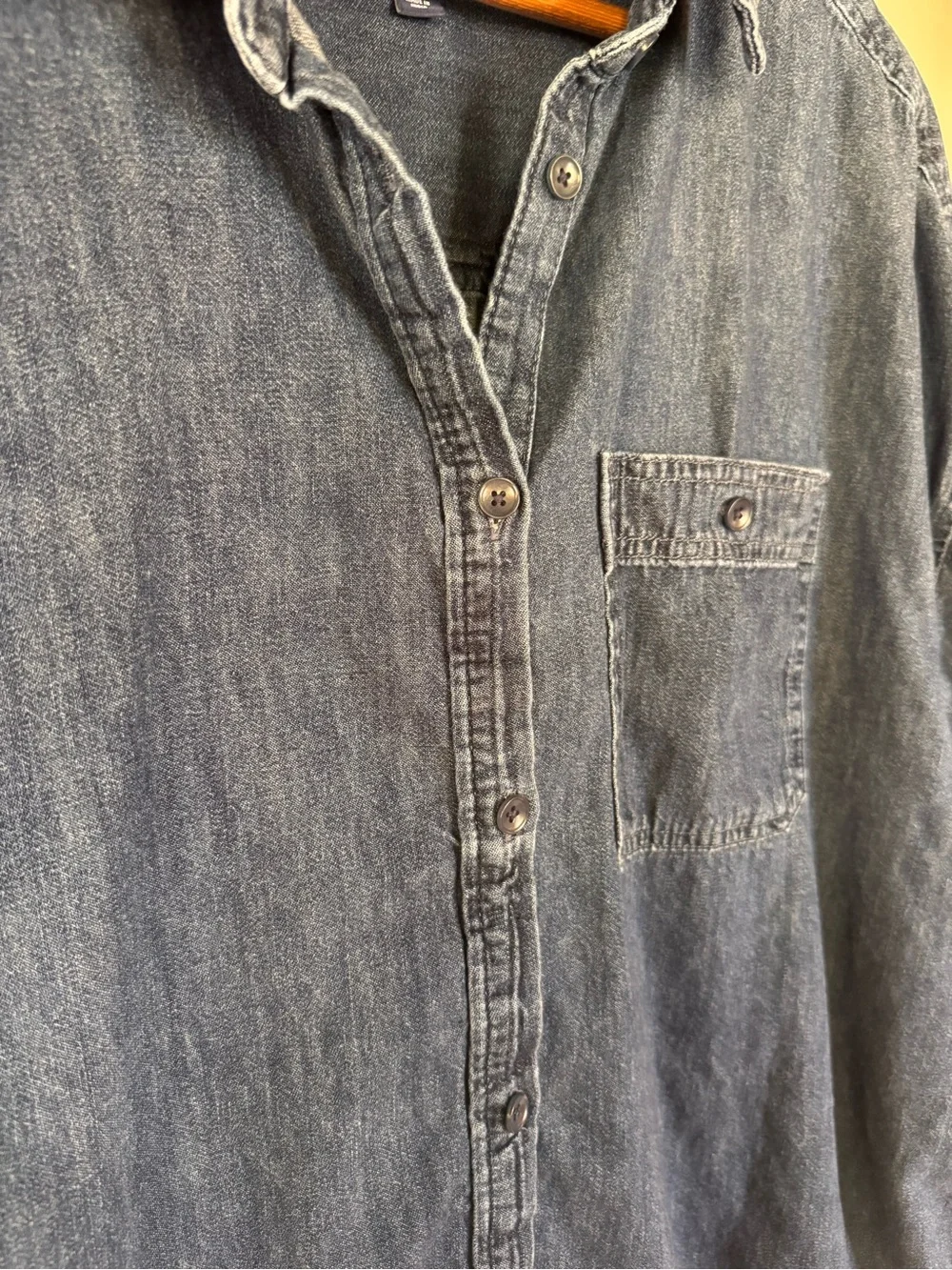 100% cotton GAP Women's Dark Blue Denim Button-Down Shirt Dress - Picture 3 of 11